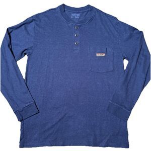Patagonia Mens Work Henley Long Sleeve Hemp Organic Cotton Blue Sz S Outdoor